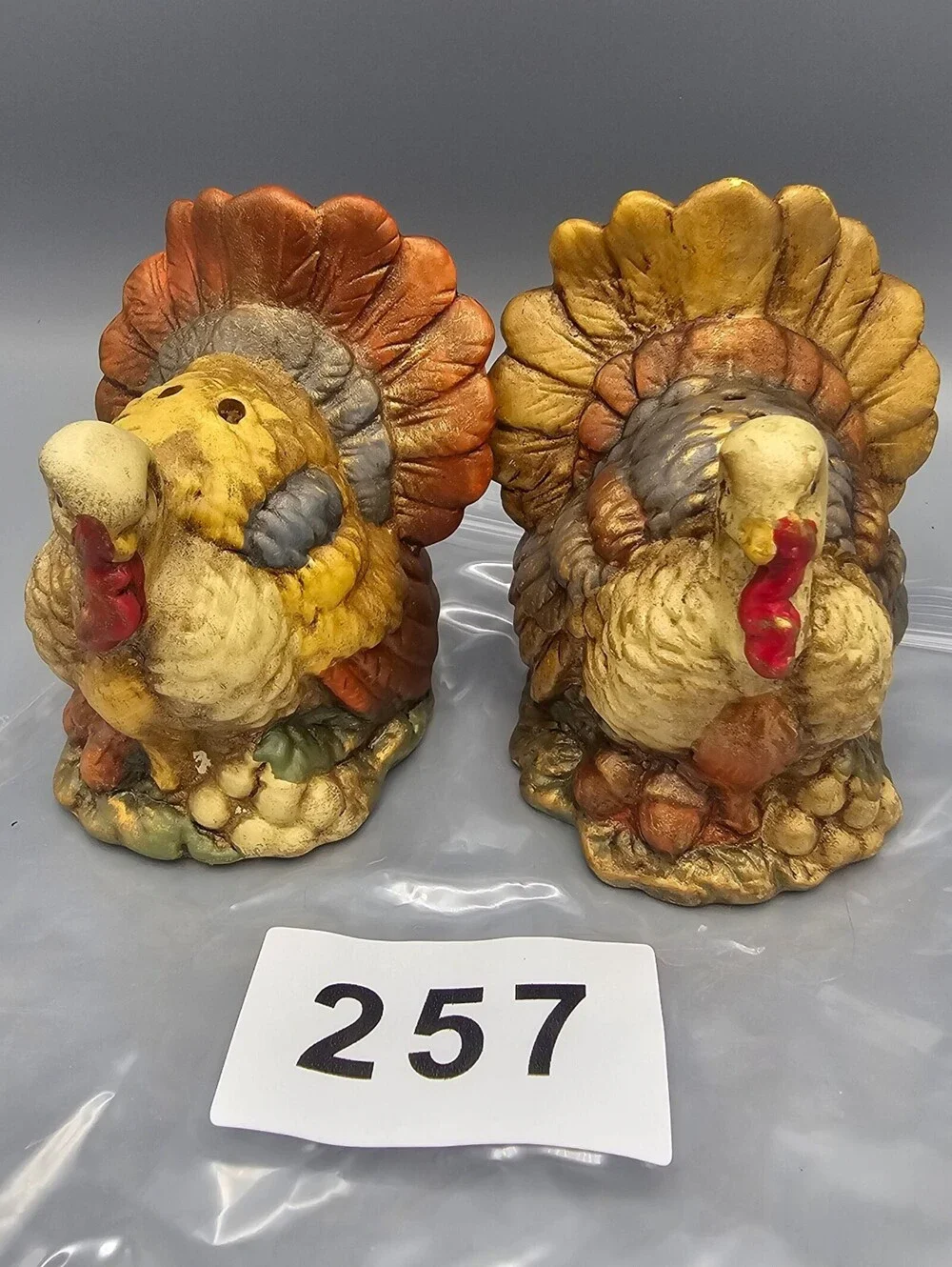 Vintage Ceramic Turkey Salt and Pepper Shakers Set